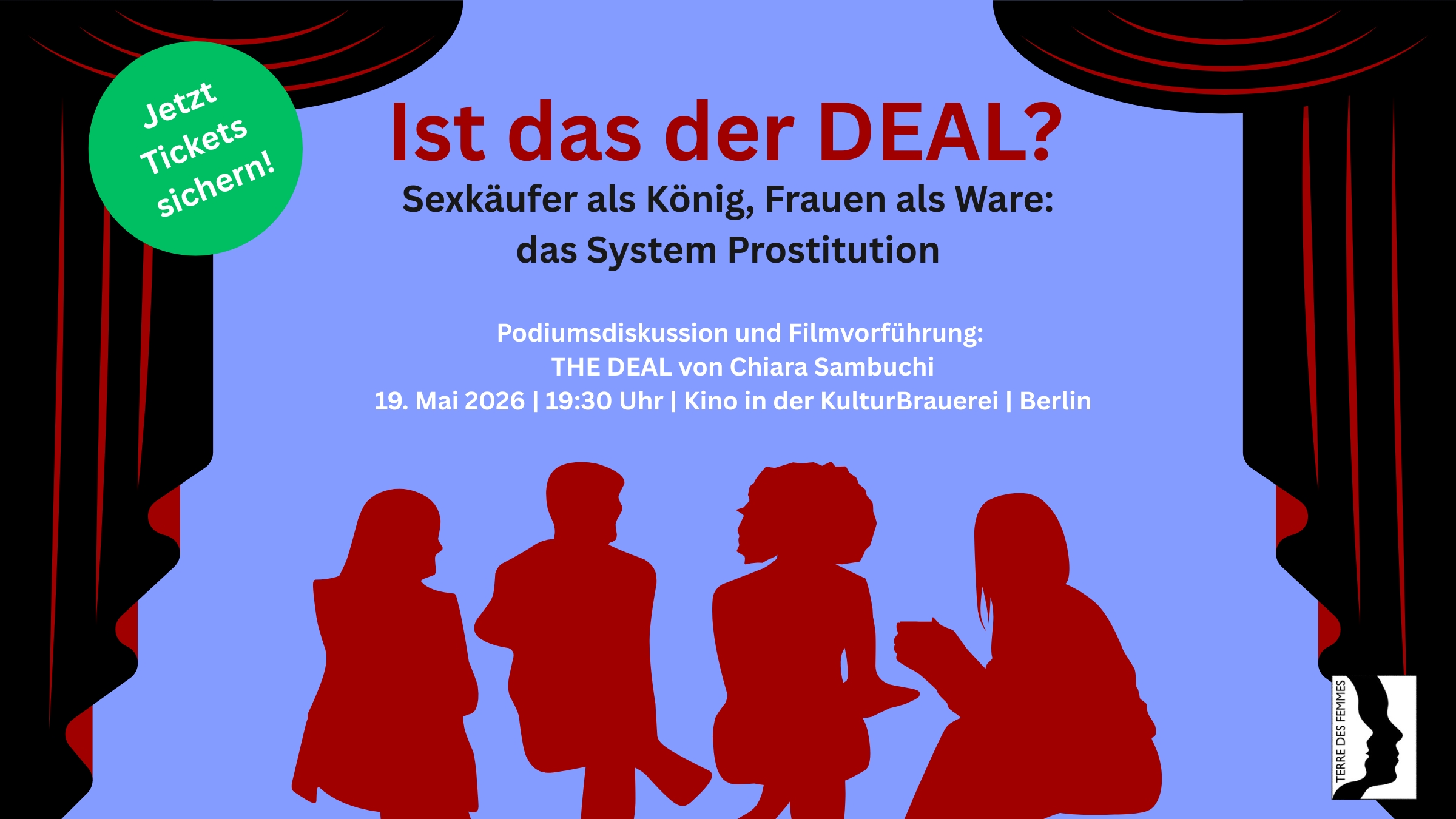 You are currently viewing Ist das der DEAL? Sexkäufer als König, Frauen als Ware: das System ProstitutionSave the Date: 26. Filmfest FrauenWelten vom 18.11-24.11.2026 – Copy